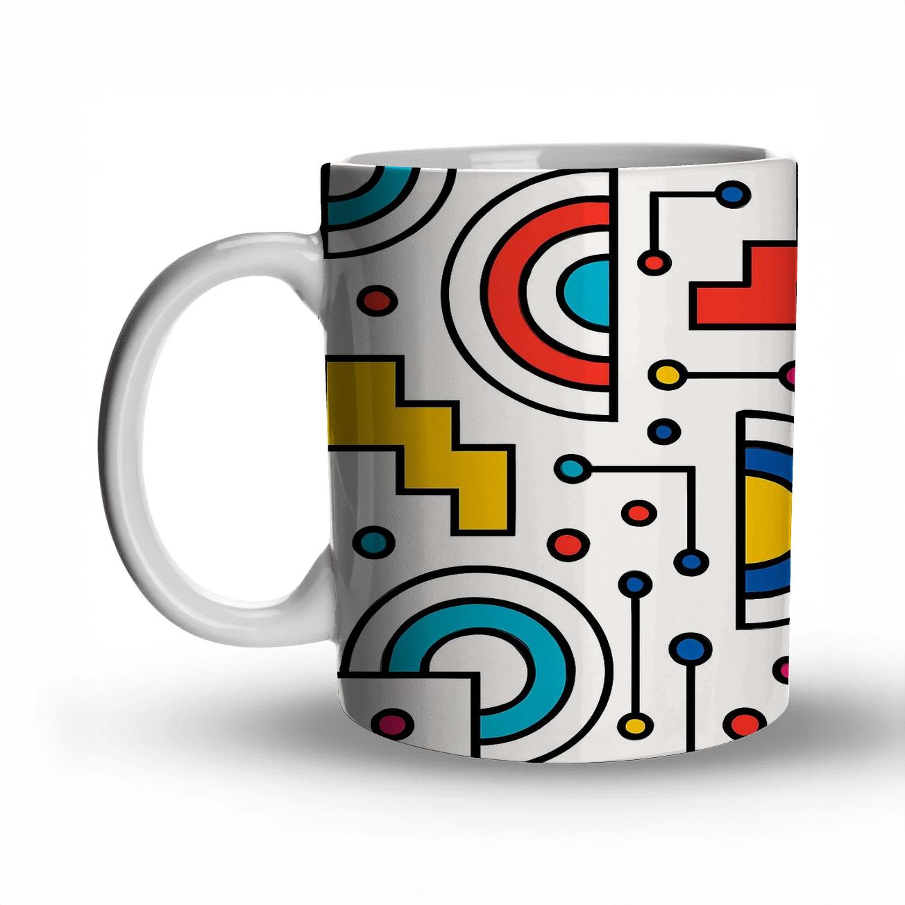 Neon Bauhaus Constellation Circuit gift mugs for occasions