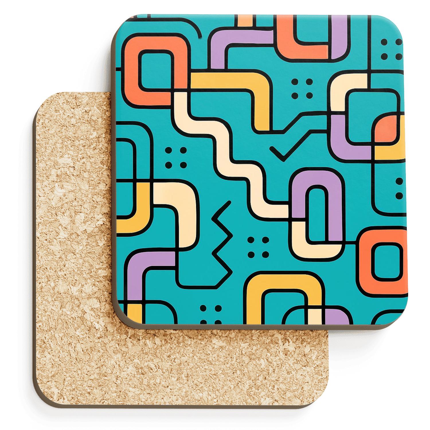 Neo Memphis Metro Weave coasters for home decor