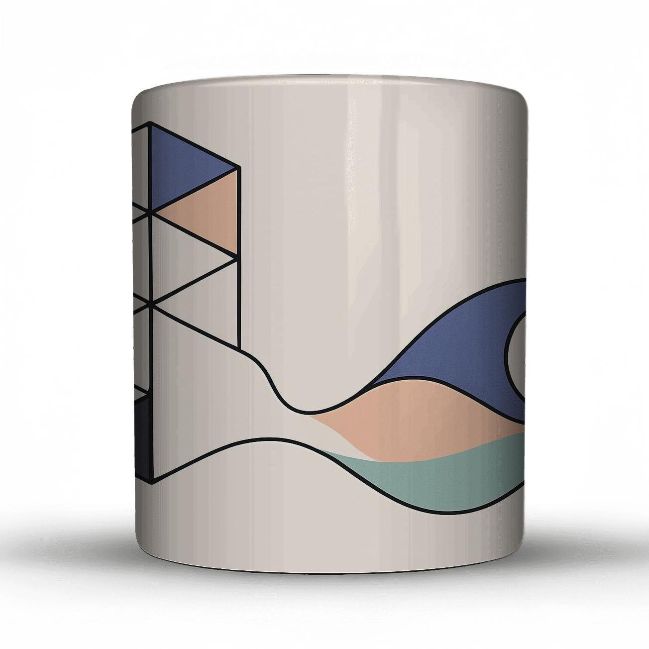 Tesseract Tide Minimal Lines ceramic coffee mugs