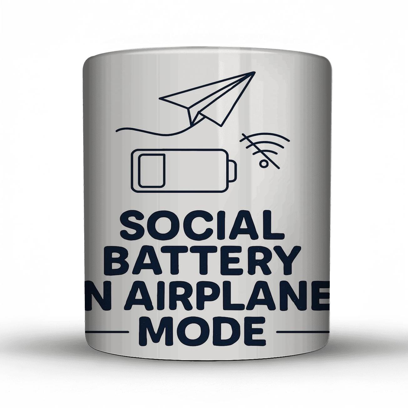 Social Battery In Airplane Mode gift mugs for occasions