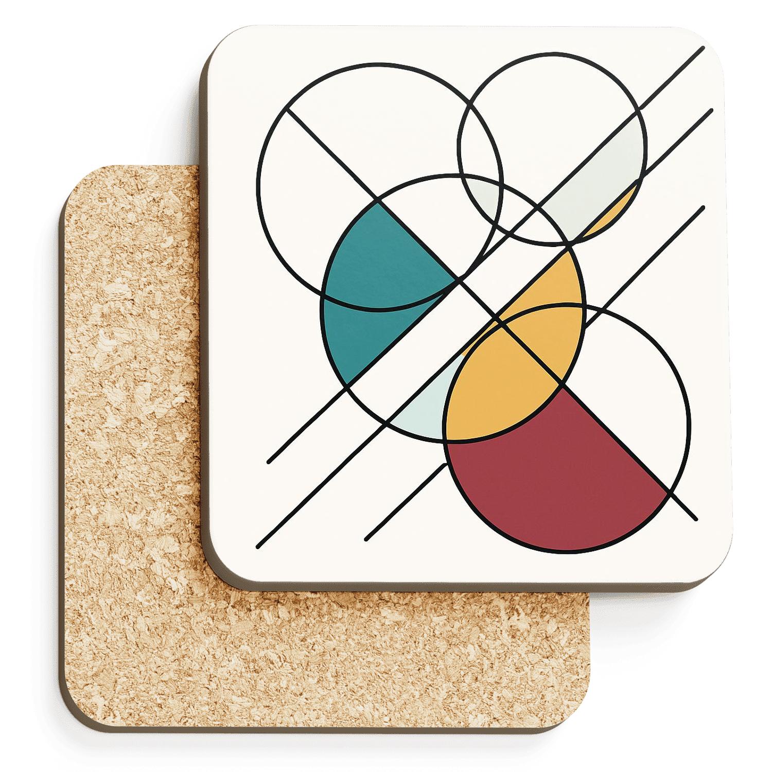Tectonic Orbit Geometry cork coaster sets