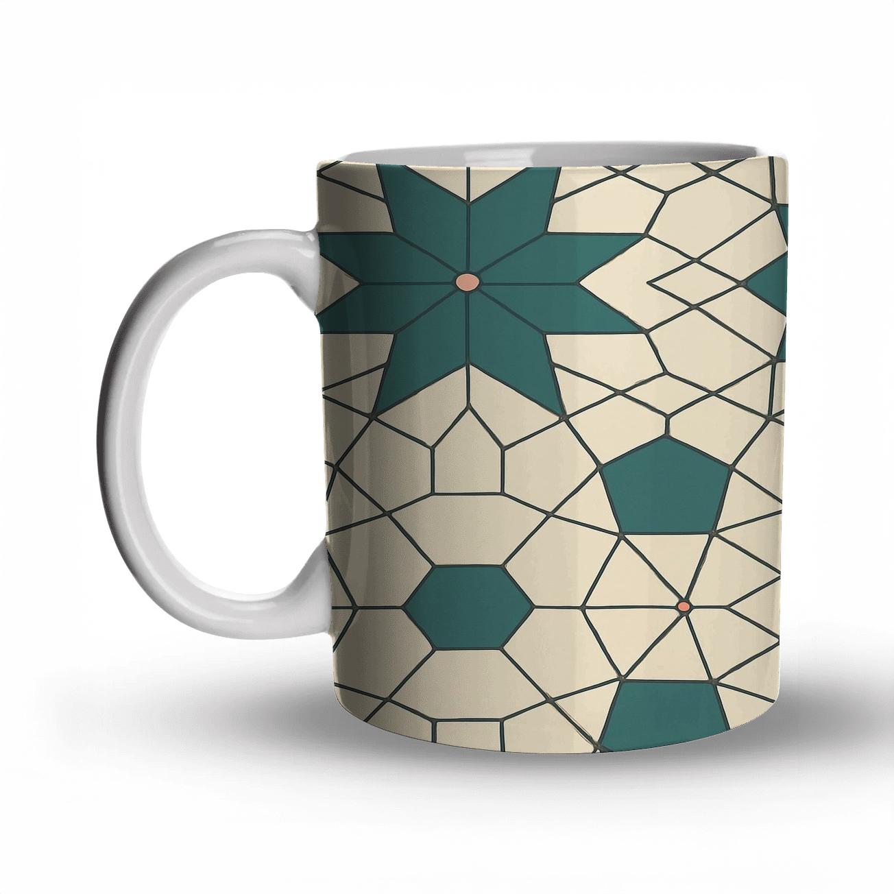 Girih Star Lattice Minimal Ornament decorative mug sets
