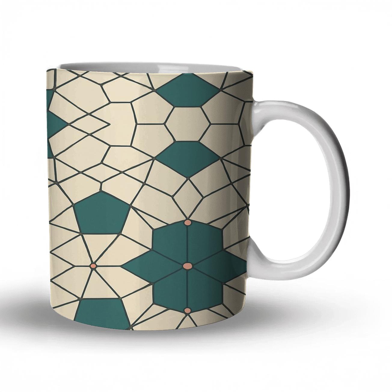 Girih Star Lattice Minimal Ornament decorative mug sets