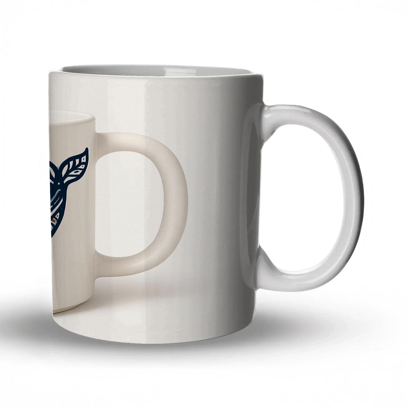 Ainu Pattern Whale Minimal Line Wrap travel mugs with handles