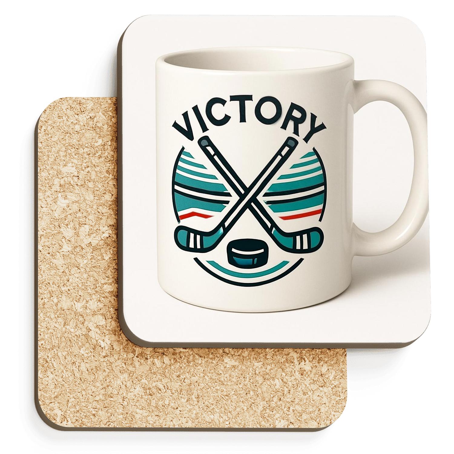 Nordic Hockey Victory Crossed Sticks Mug personalized drink coasters