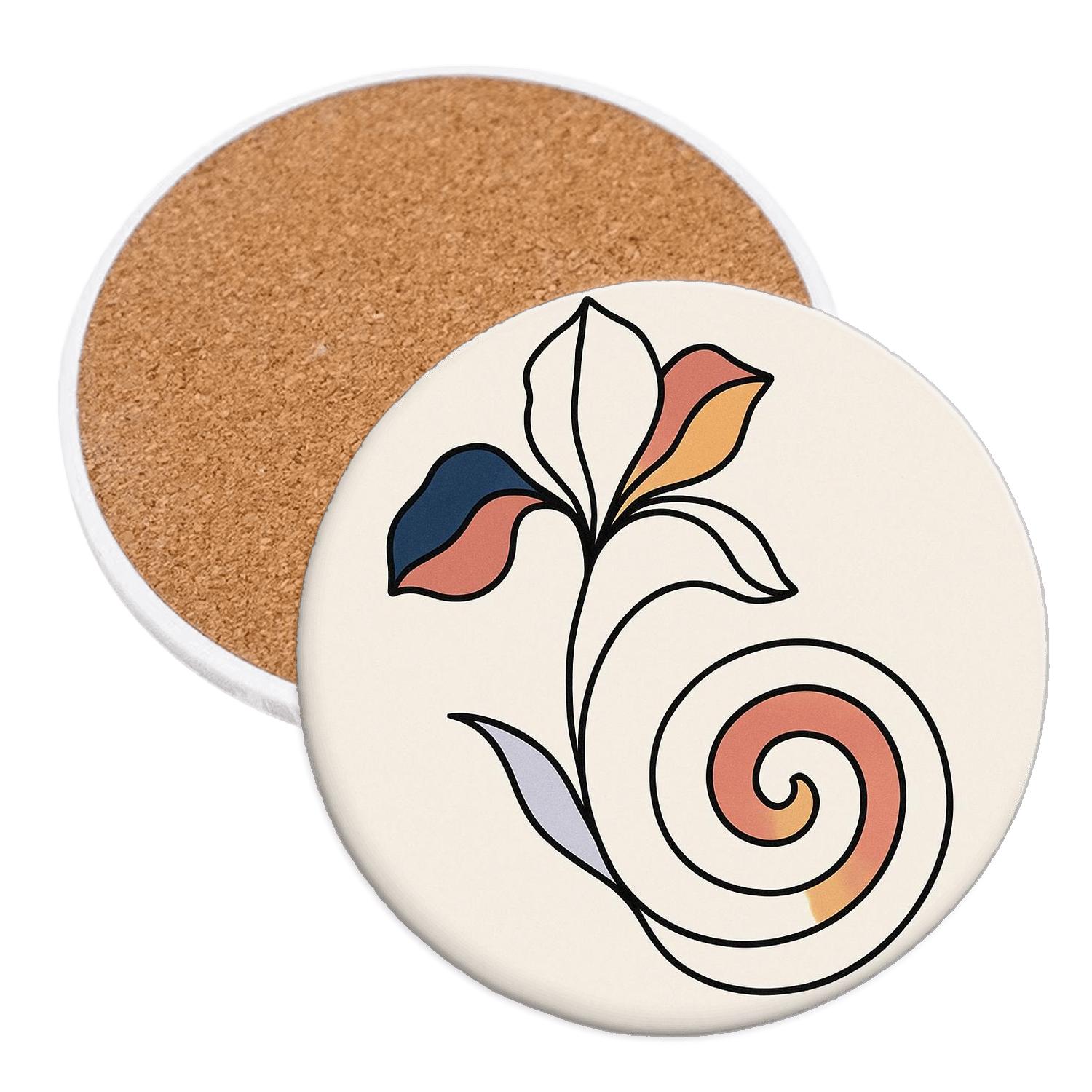 Lunar Iris Spiral custom engraved coasters