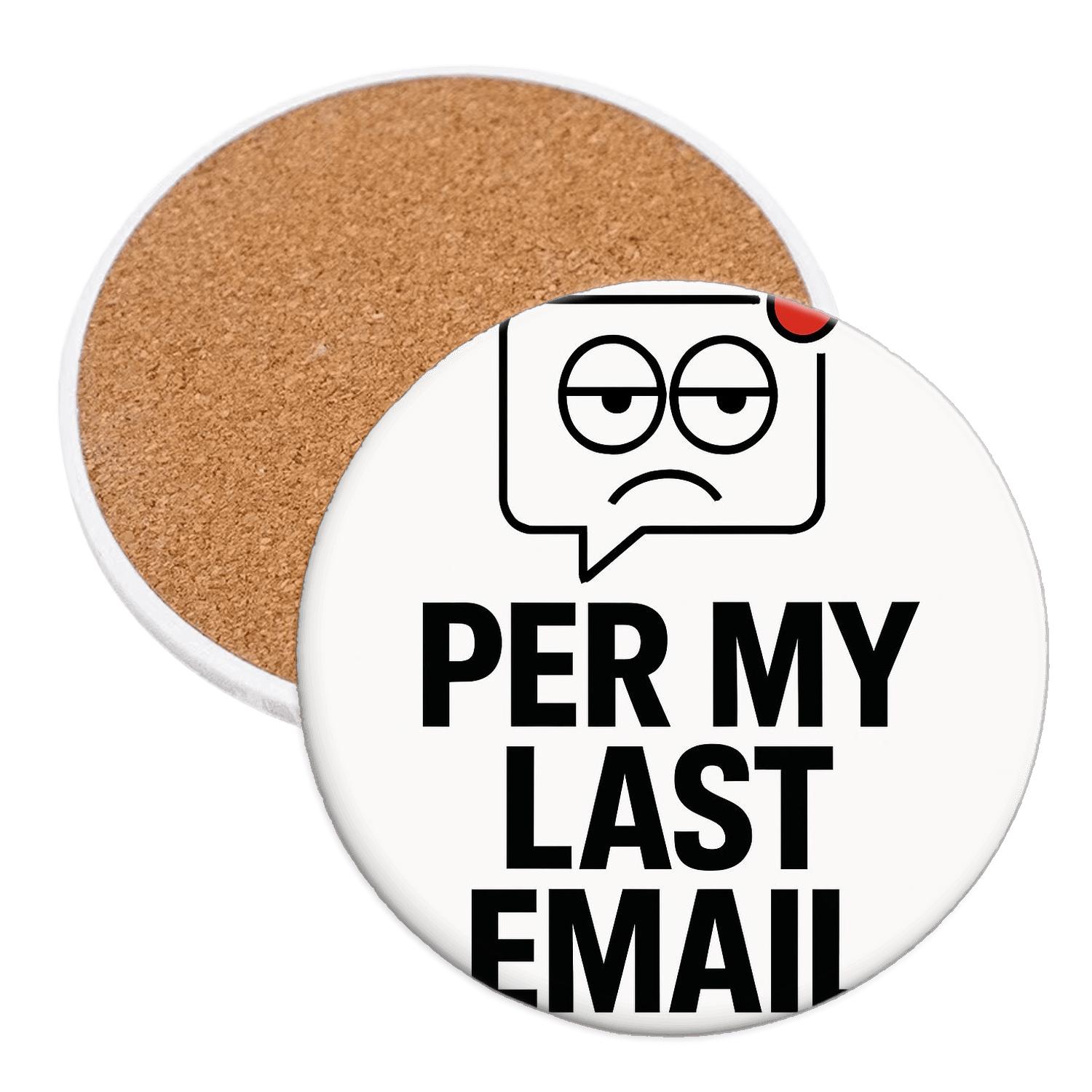 Per My Last Email Minimal Eye Roll wooden table coasters