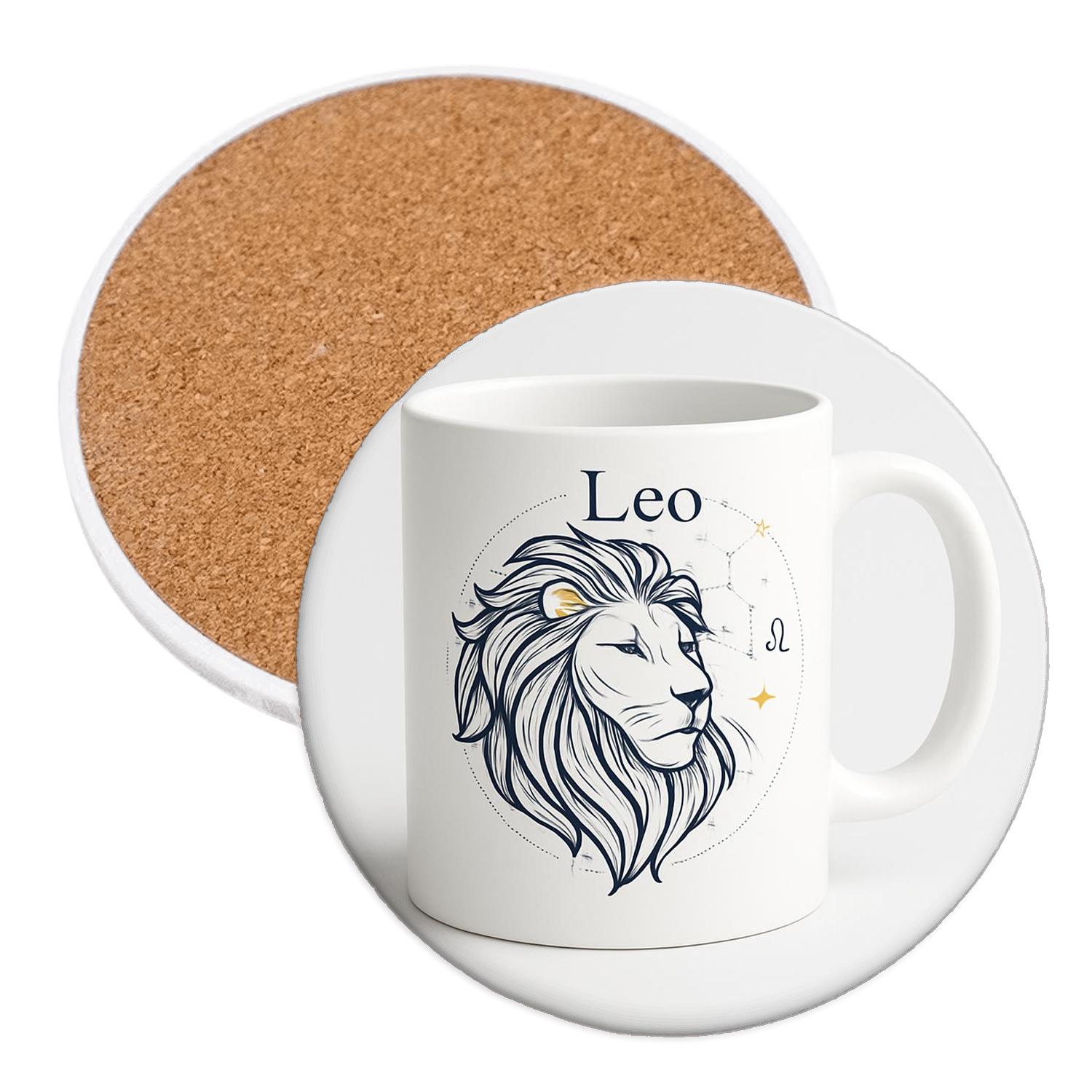 Leo Regal Mane Constellation Mug Art wooden table coasters