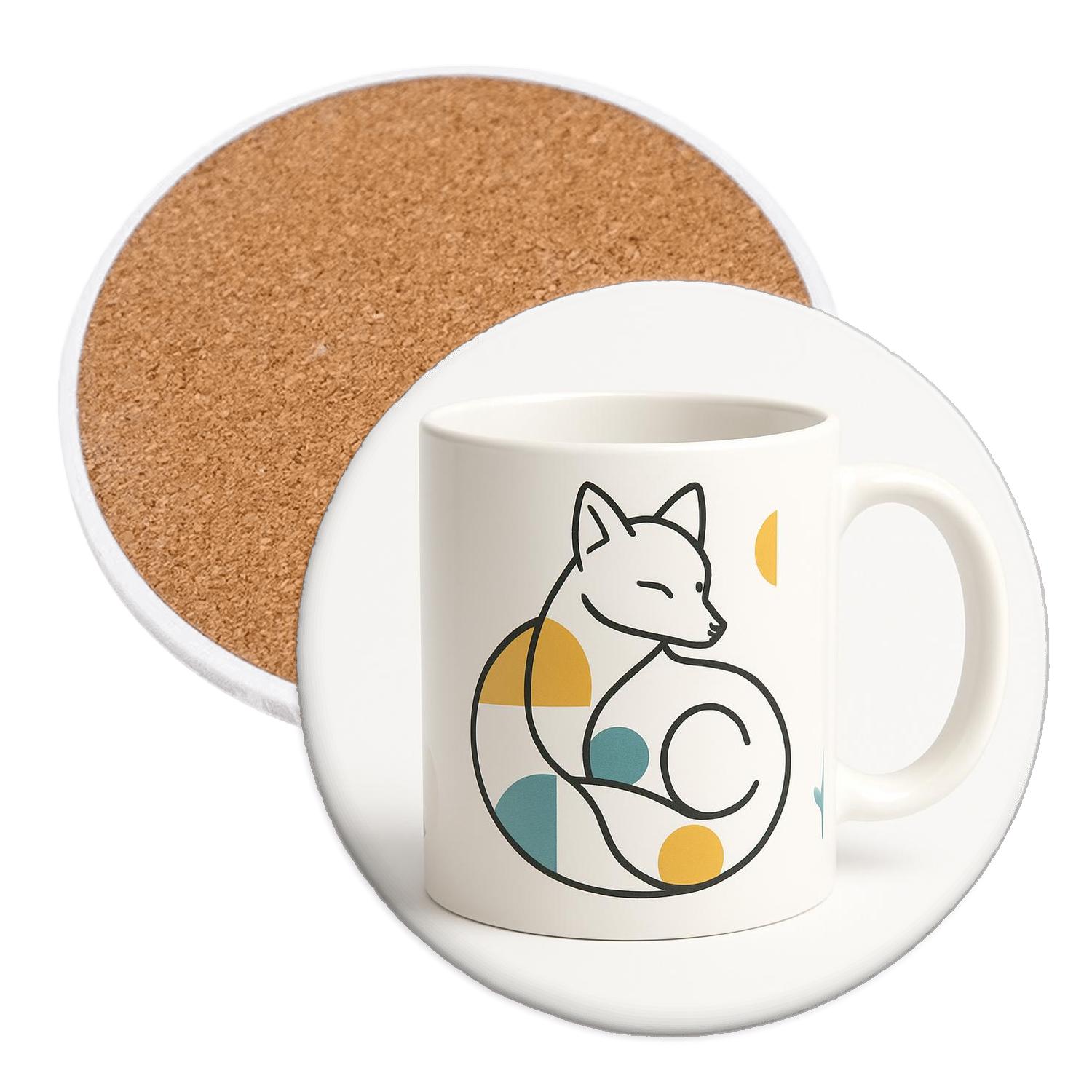 Bauhaus Arctic Fox Wrap wooden table coasters