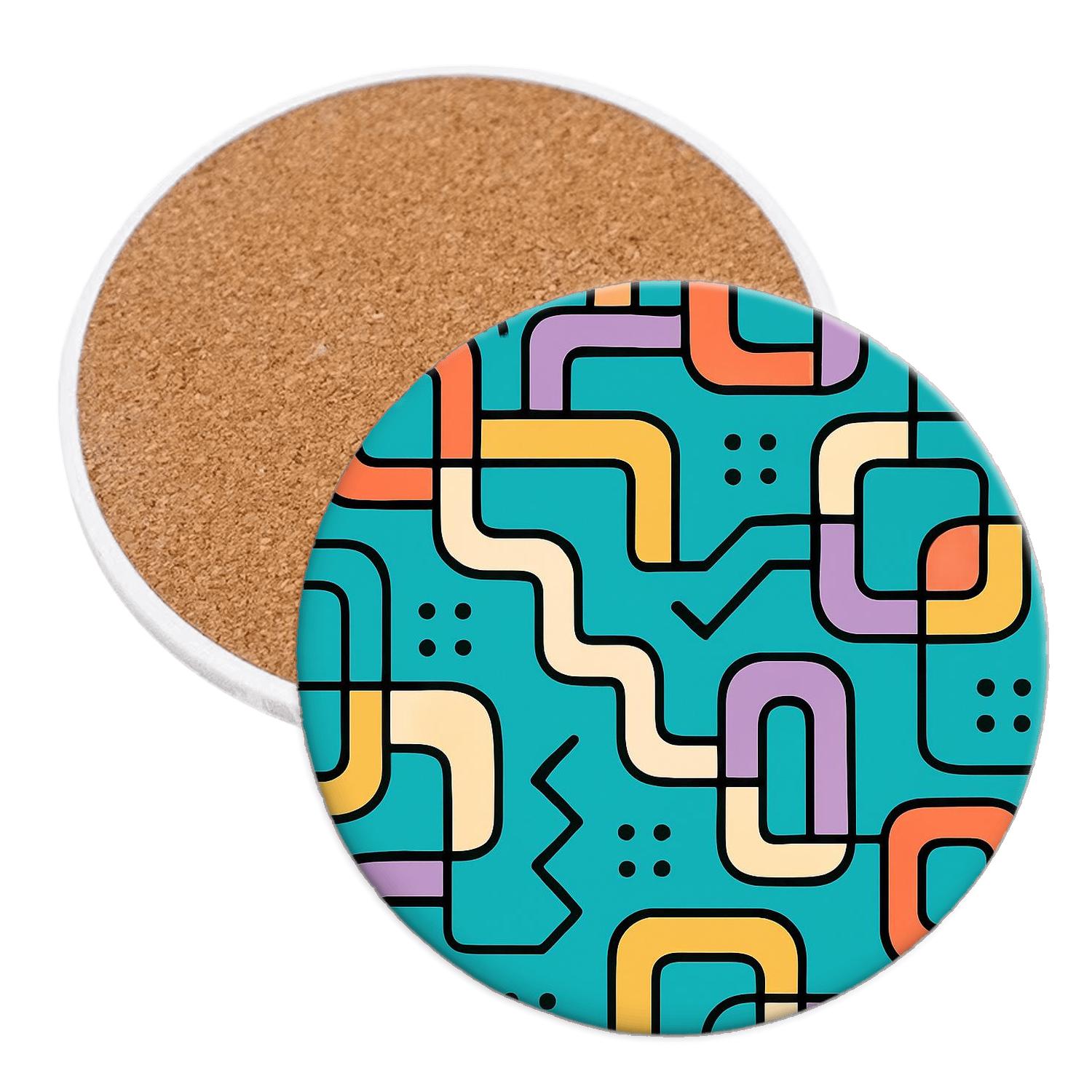 Neo Memphis Metro Weave coasters for home decor