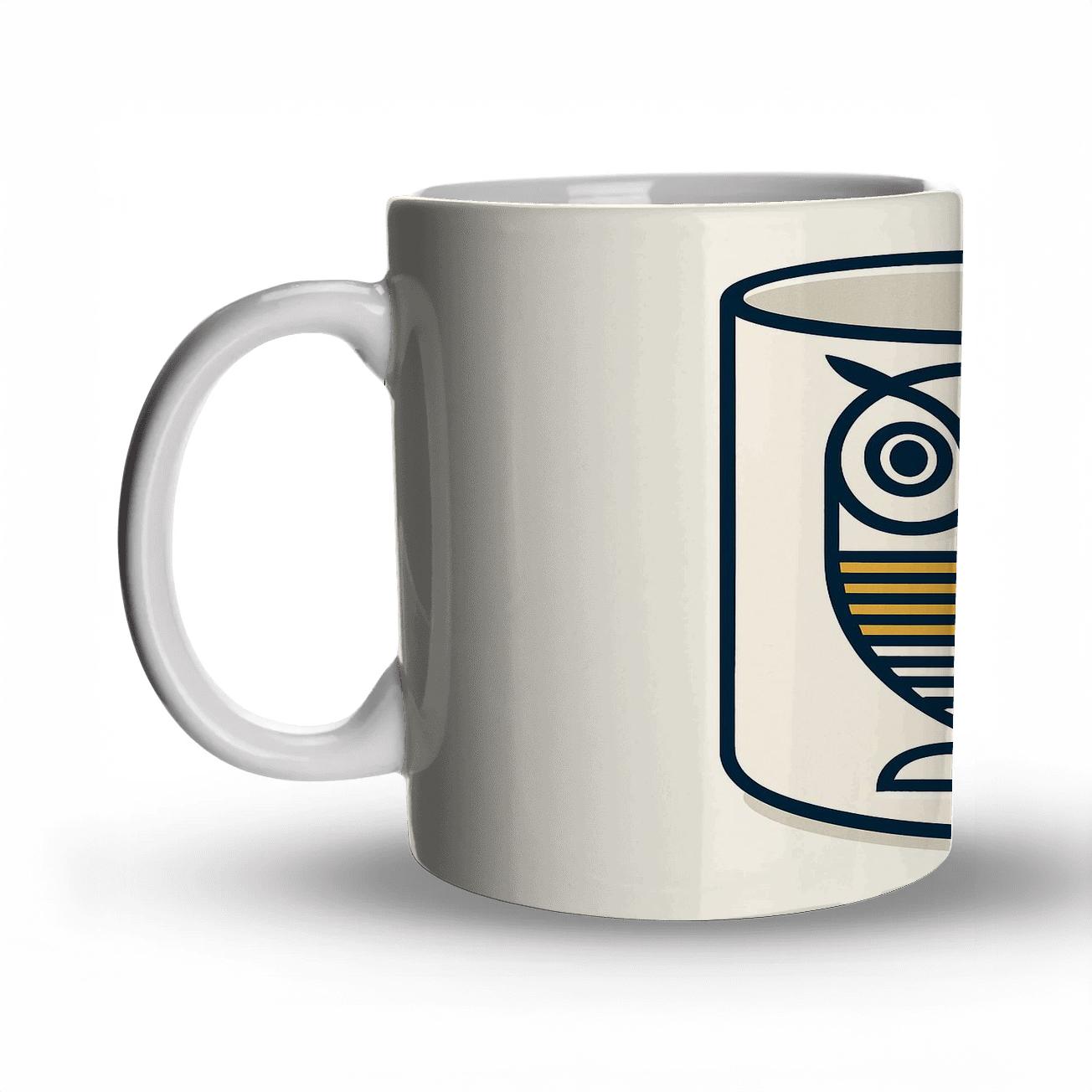 Bauhaus Owl Constellation Wrap Mug Art travel mugs with handles