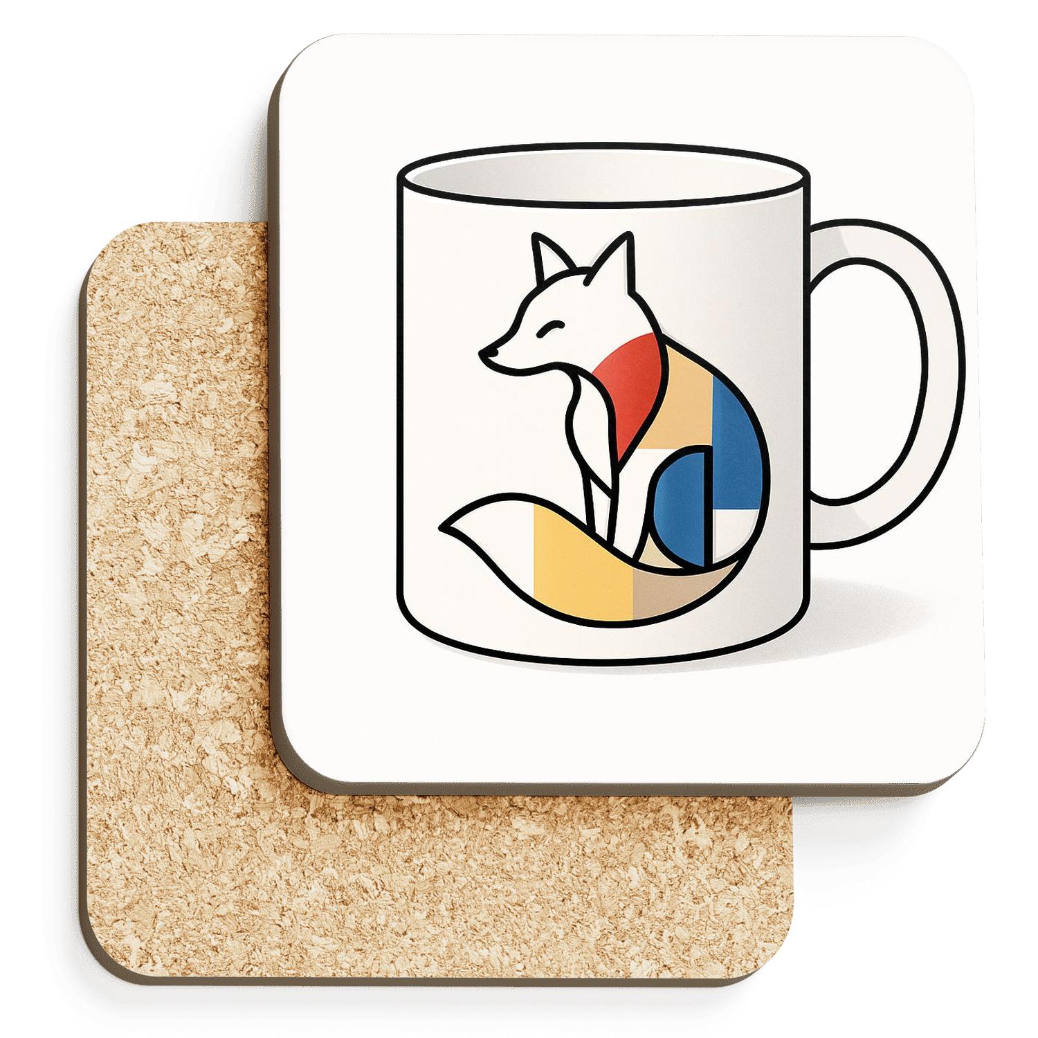 Bauhaus Fox Loop Pattern wooden table coasters