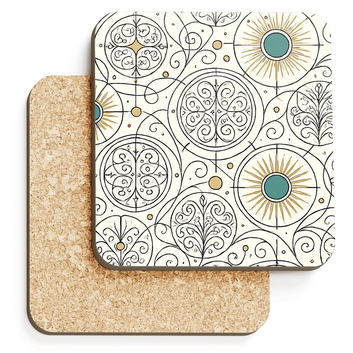 Vienna Secession Star Chart Filigree coasters for home decor