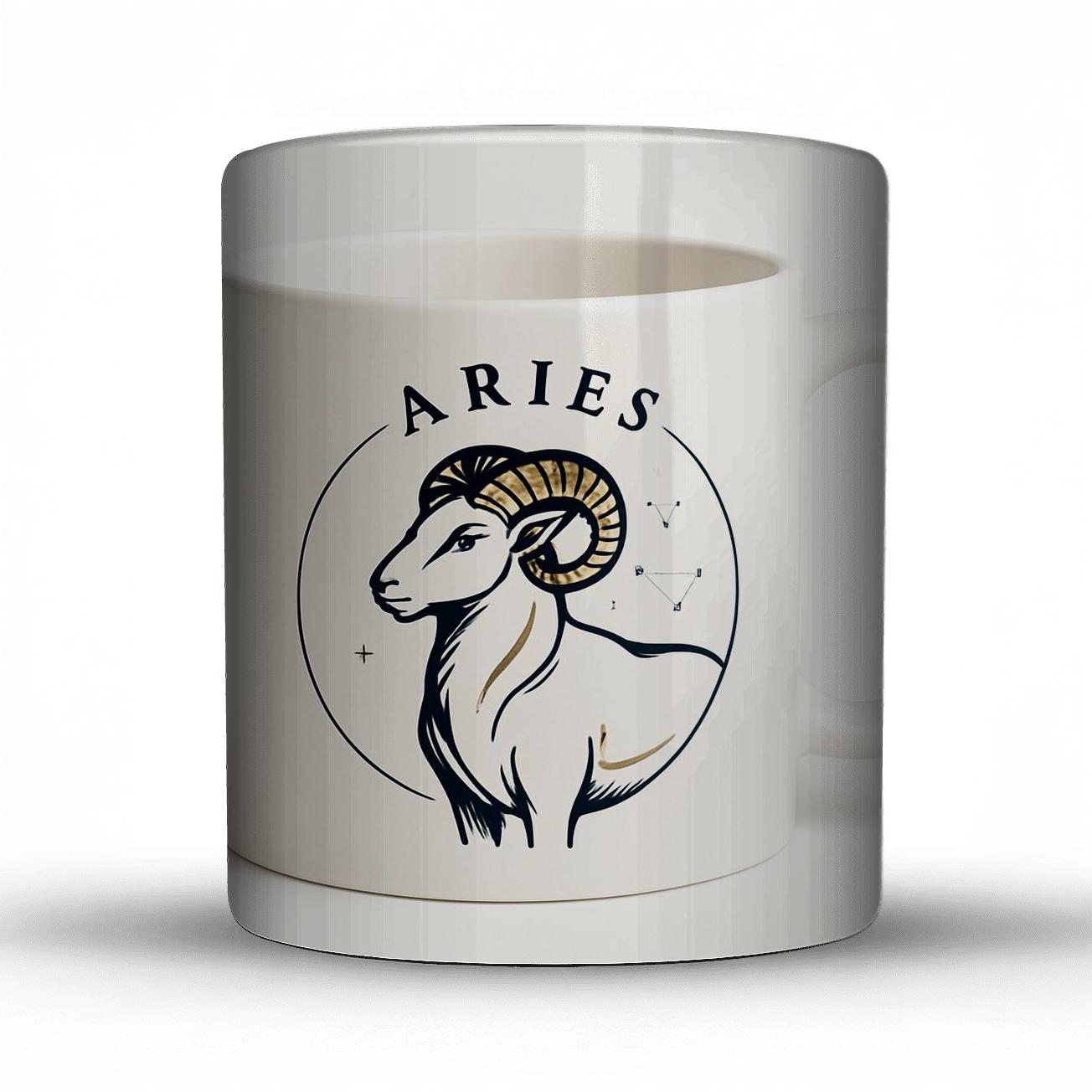Aries Art Deco Star Chart Emblem travel mugs with handles