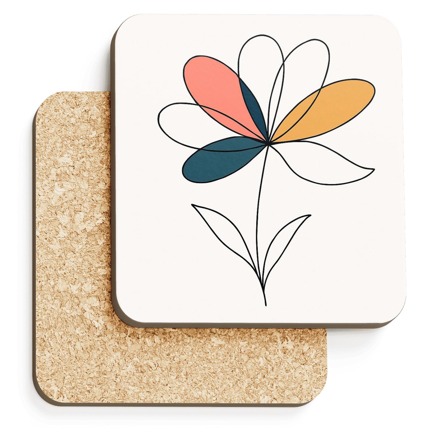 Solar Wind Petals cork coaster sets