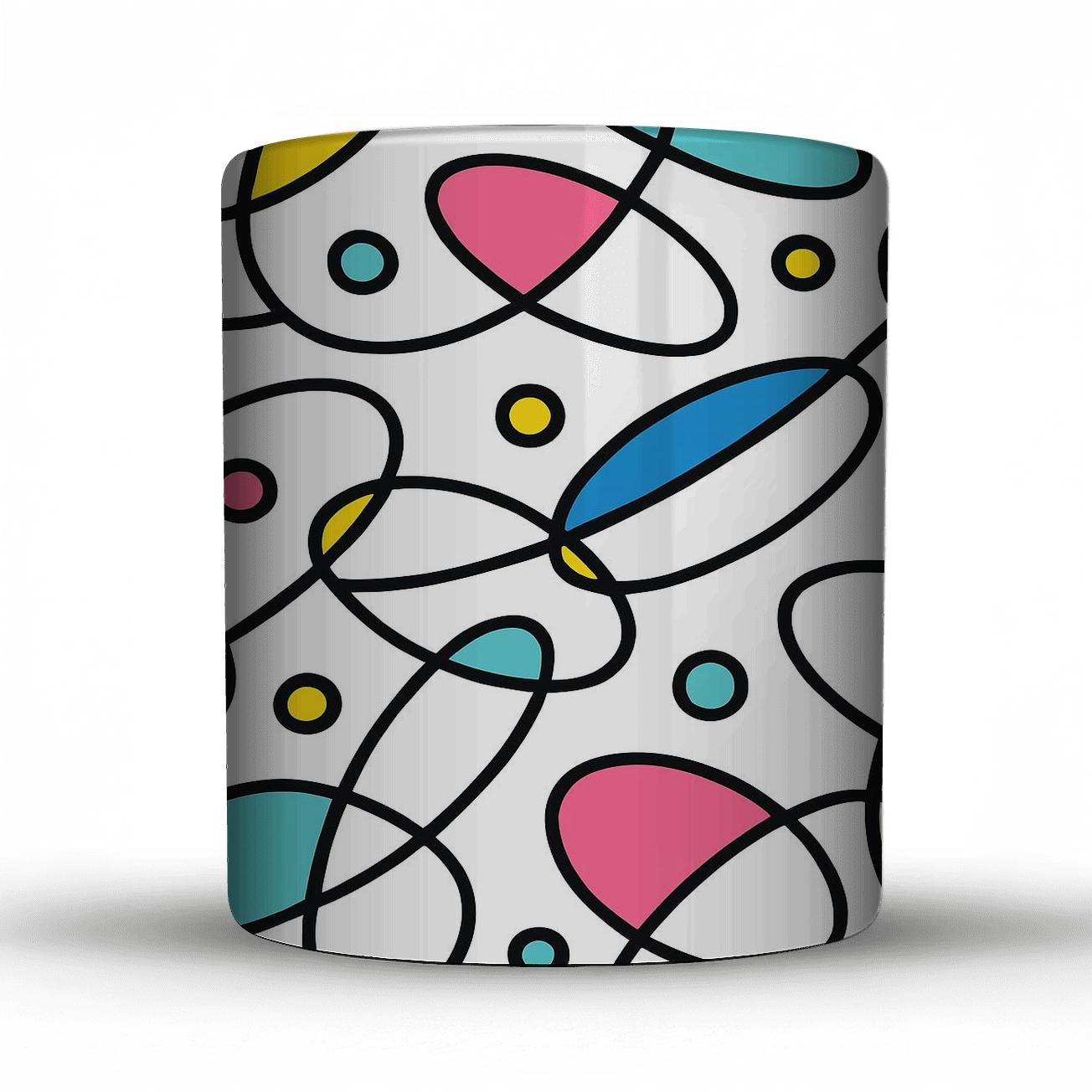 Neo Memphis Orbit Linework personalized mugs