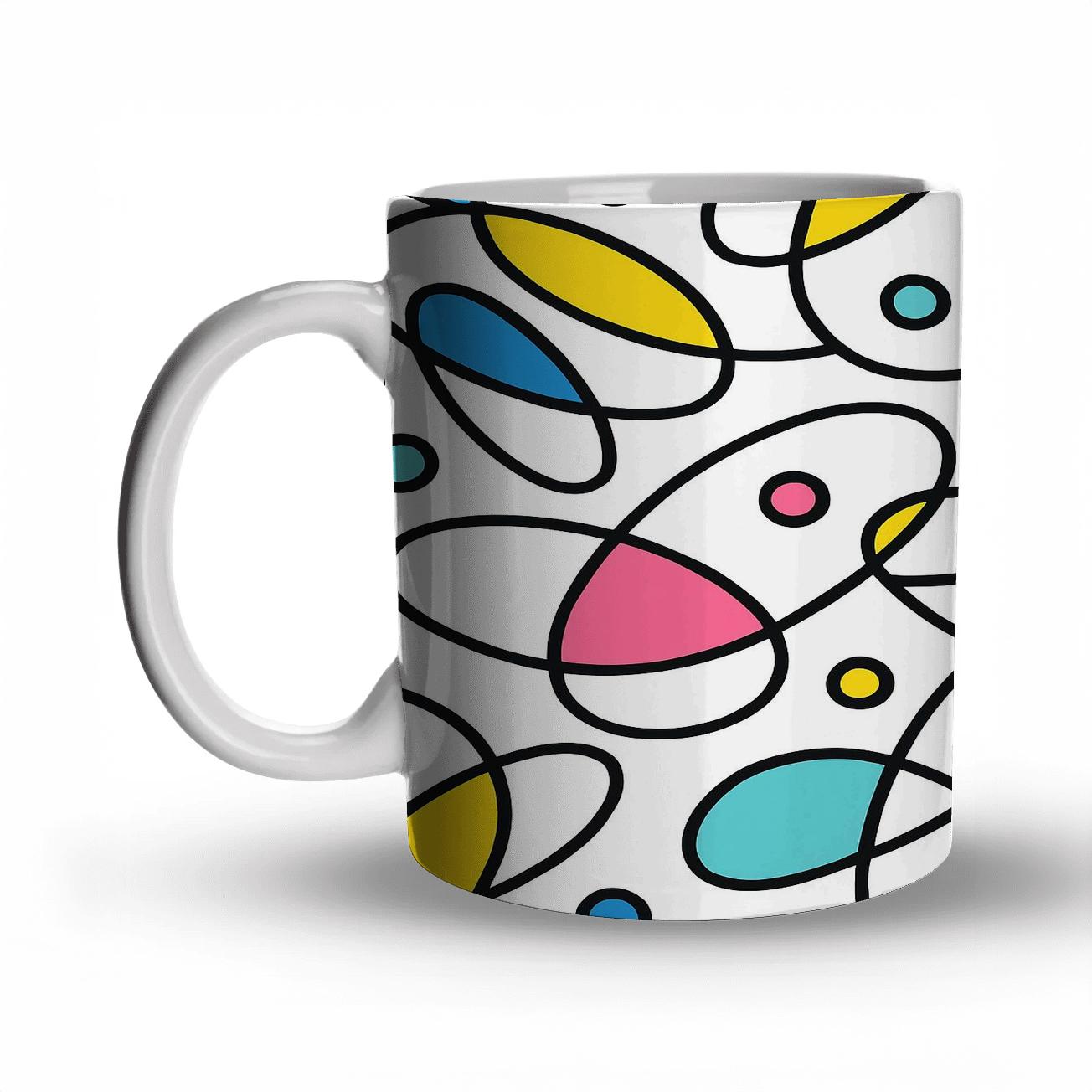 Neo Memphis Orbit Linework personalized mugs