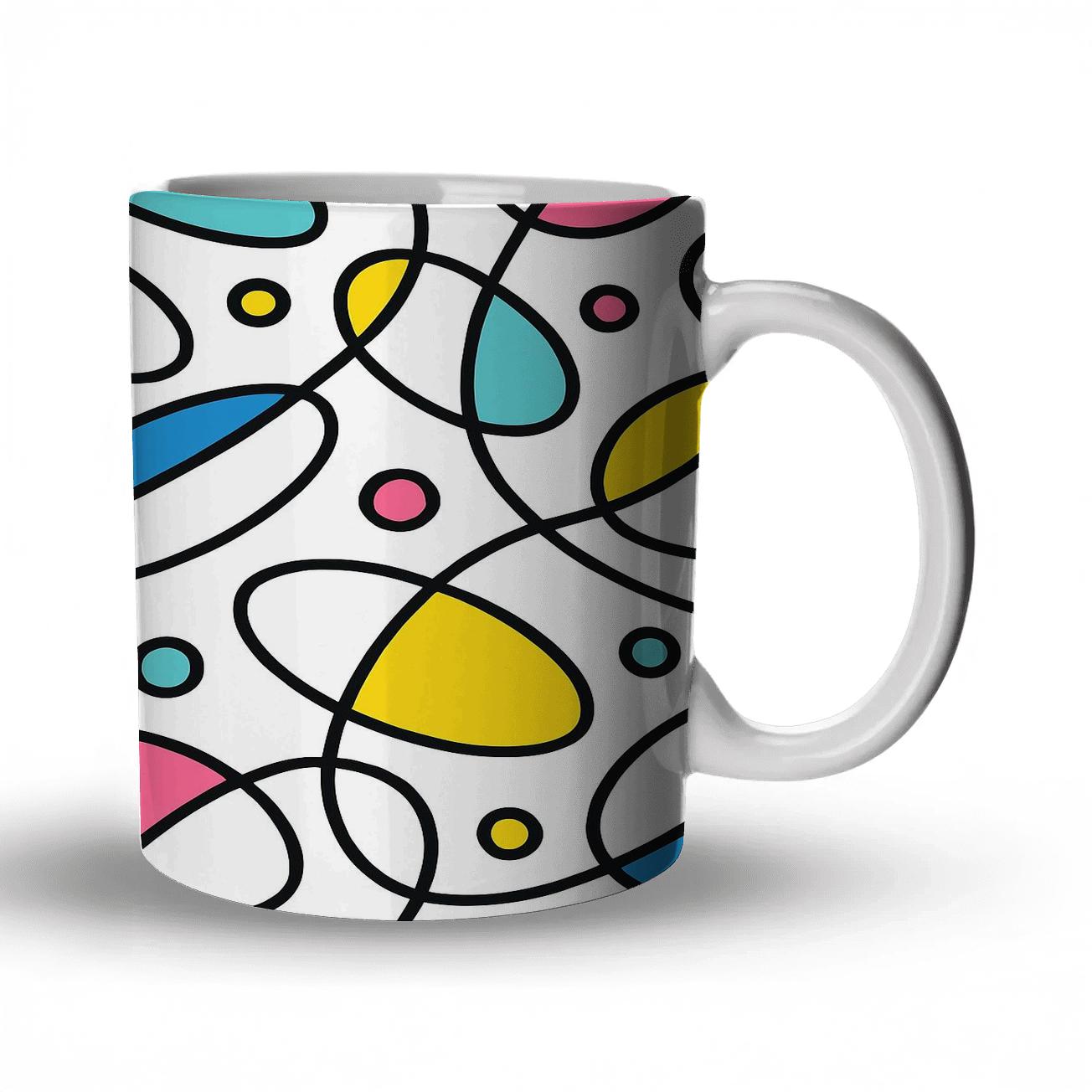 Neo Memphis Orbit Linework personalized mugs
