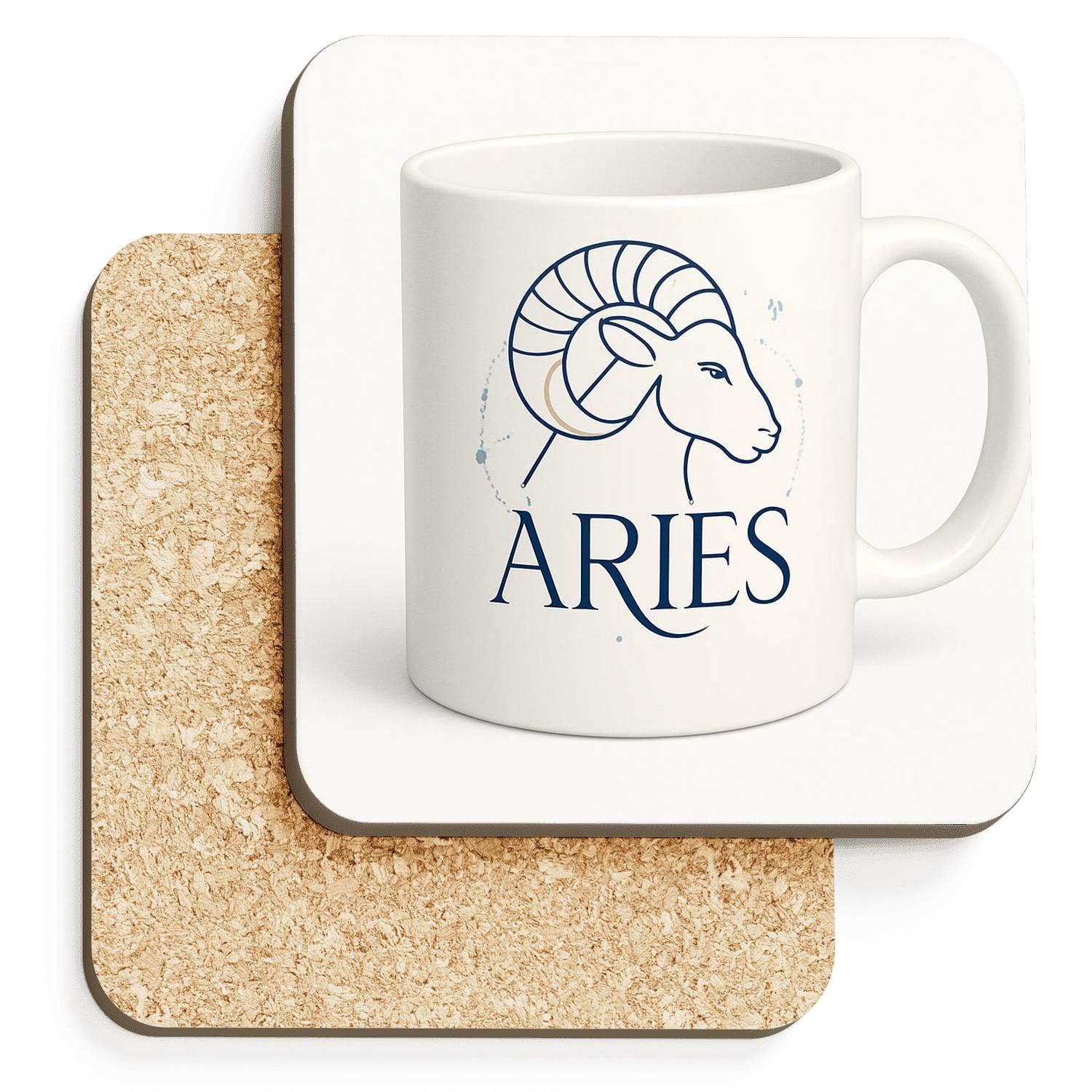 Aries Art Deco Constellation Mug Line Art coasters for home decor
