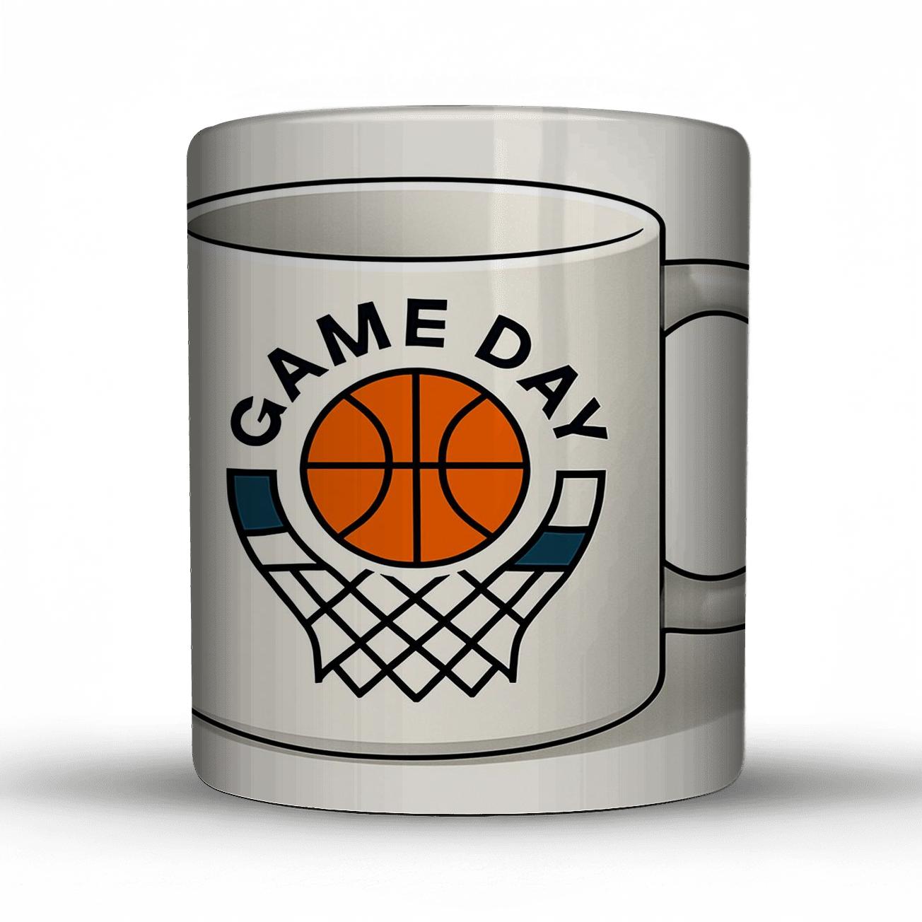 Bauhaus Basketball Game Day Line Art Mug ceramic coffee mugs