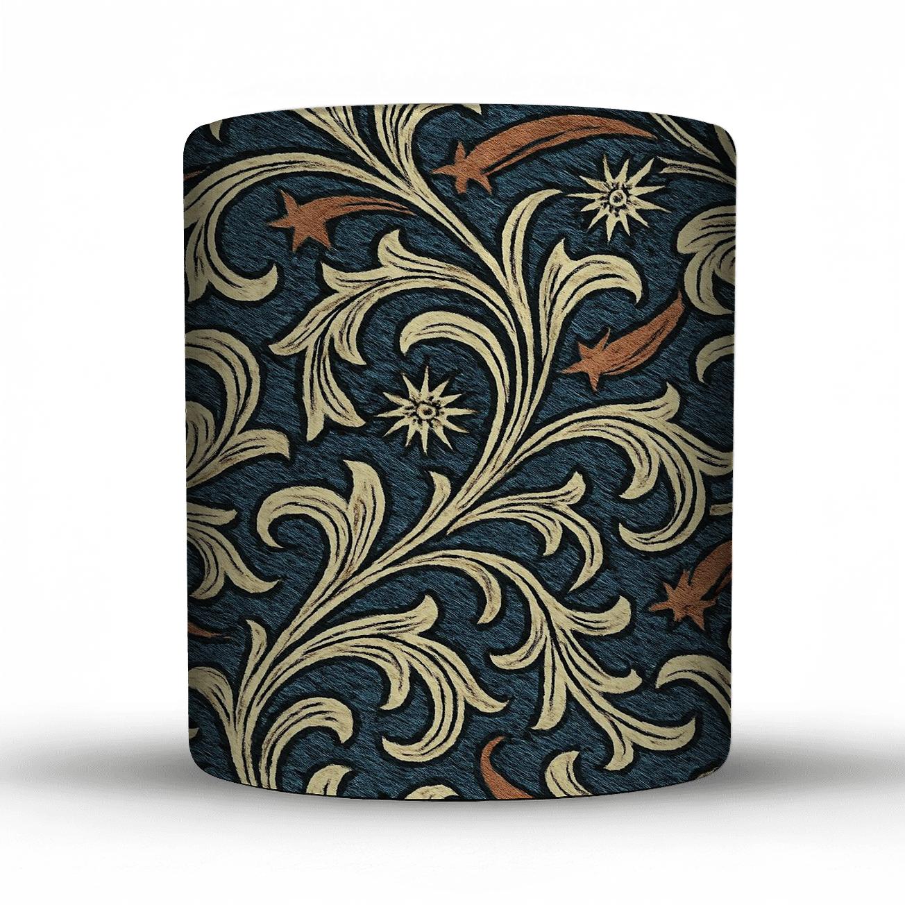 Arts And Crafts Comet Vine Woodcut Repeat insulated thermal mugs