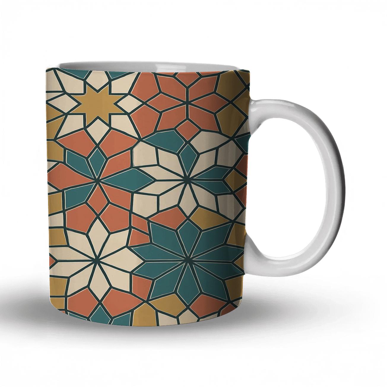Alhambra Quasicrystal Star Weave novelty coffee mugs