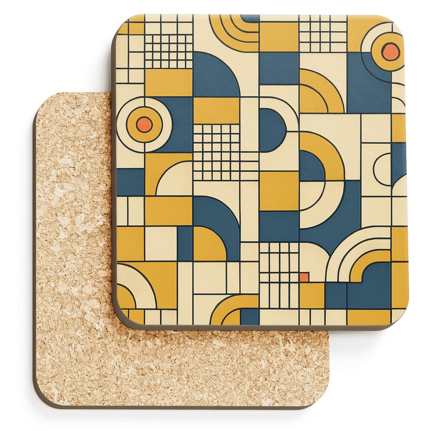 Bauhaus Weimar Cosmic Weave cork coaster sets