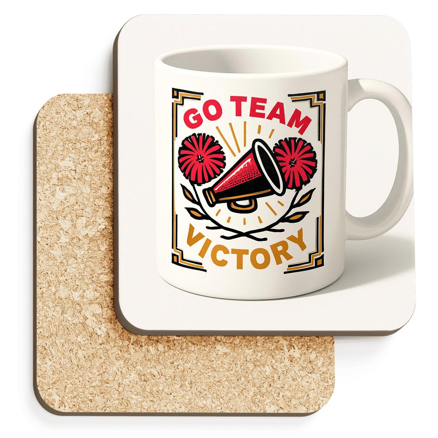 Cheer Victory Pom Pom Minimal Line Art Mug personalized drink coasters