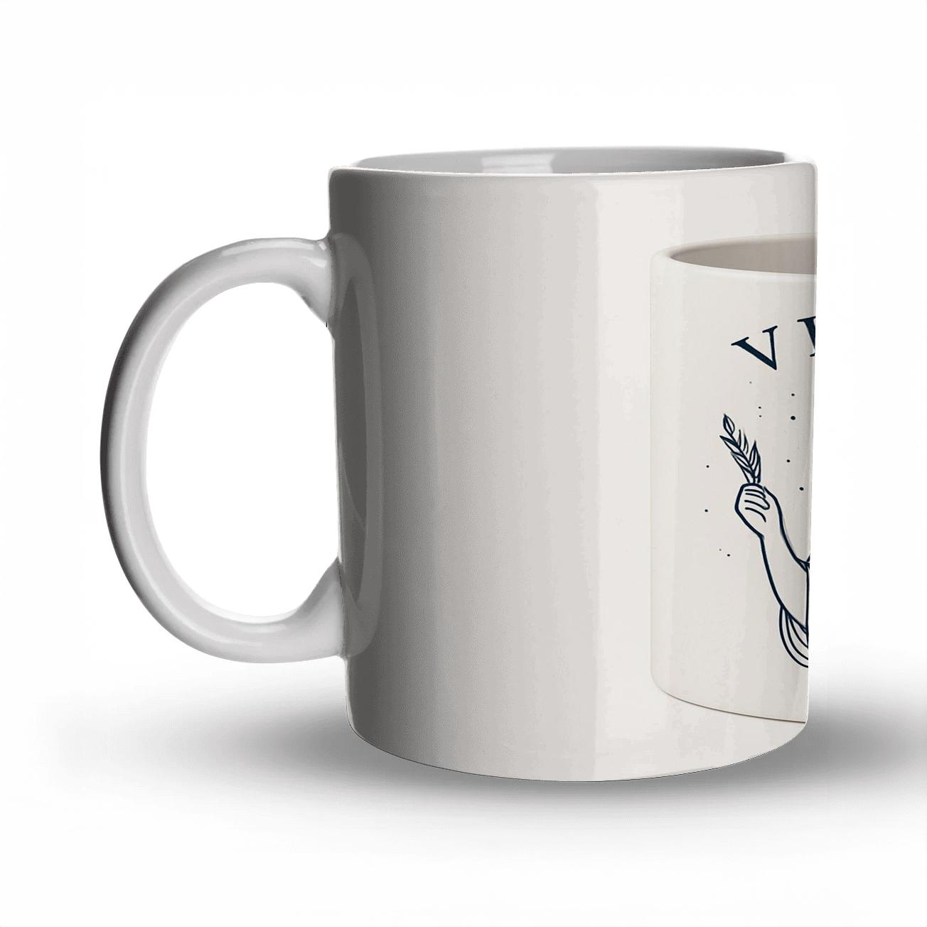 Virgo Medieval Manuscript Constellation Seal ceramic coffee mugs