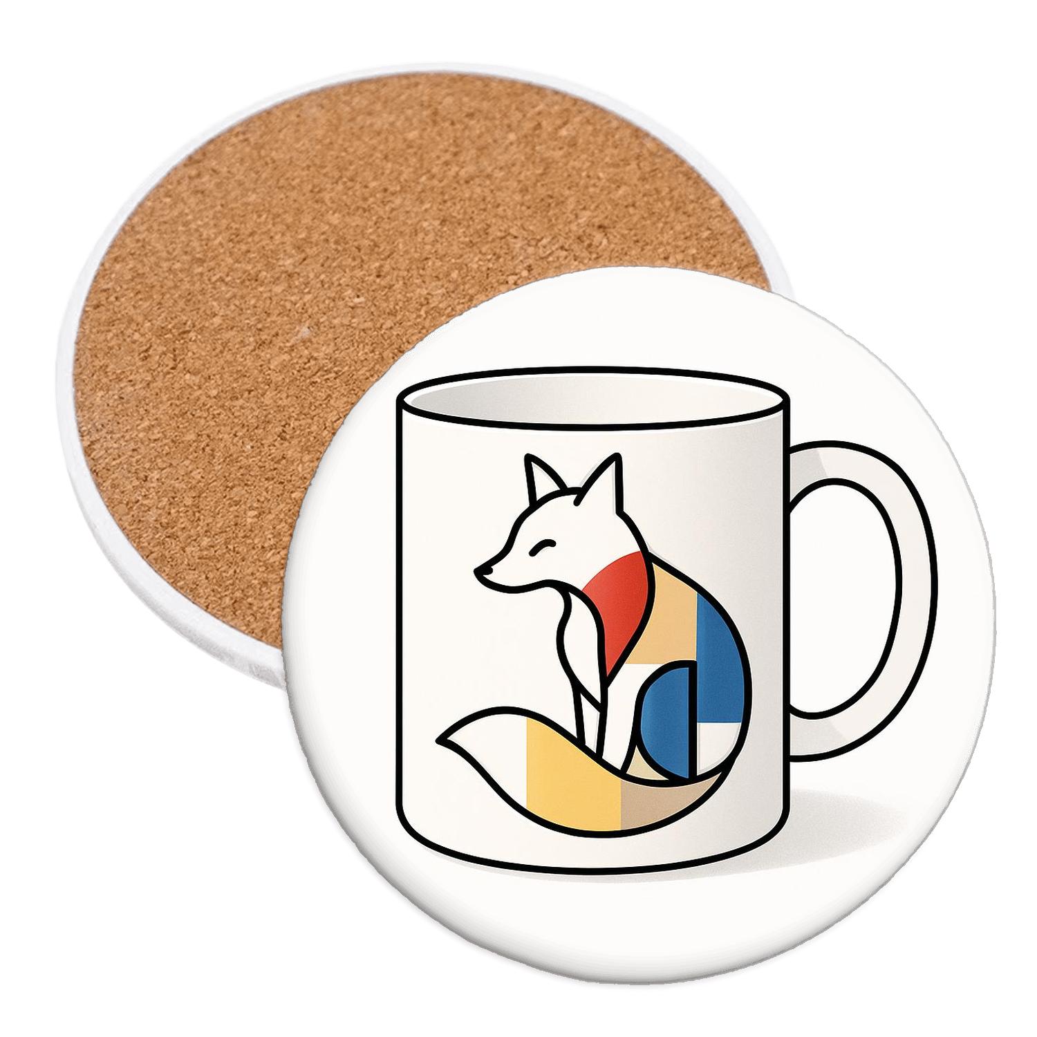 Bauhaus Fox Loop Pattern personalized drink coasters