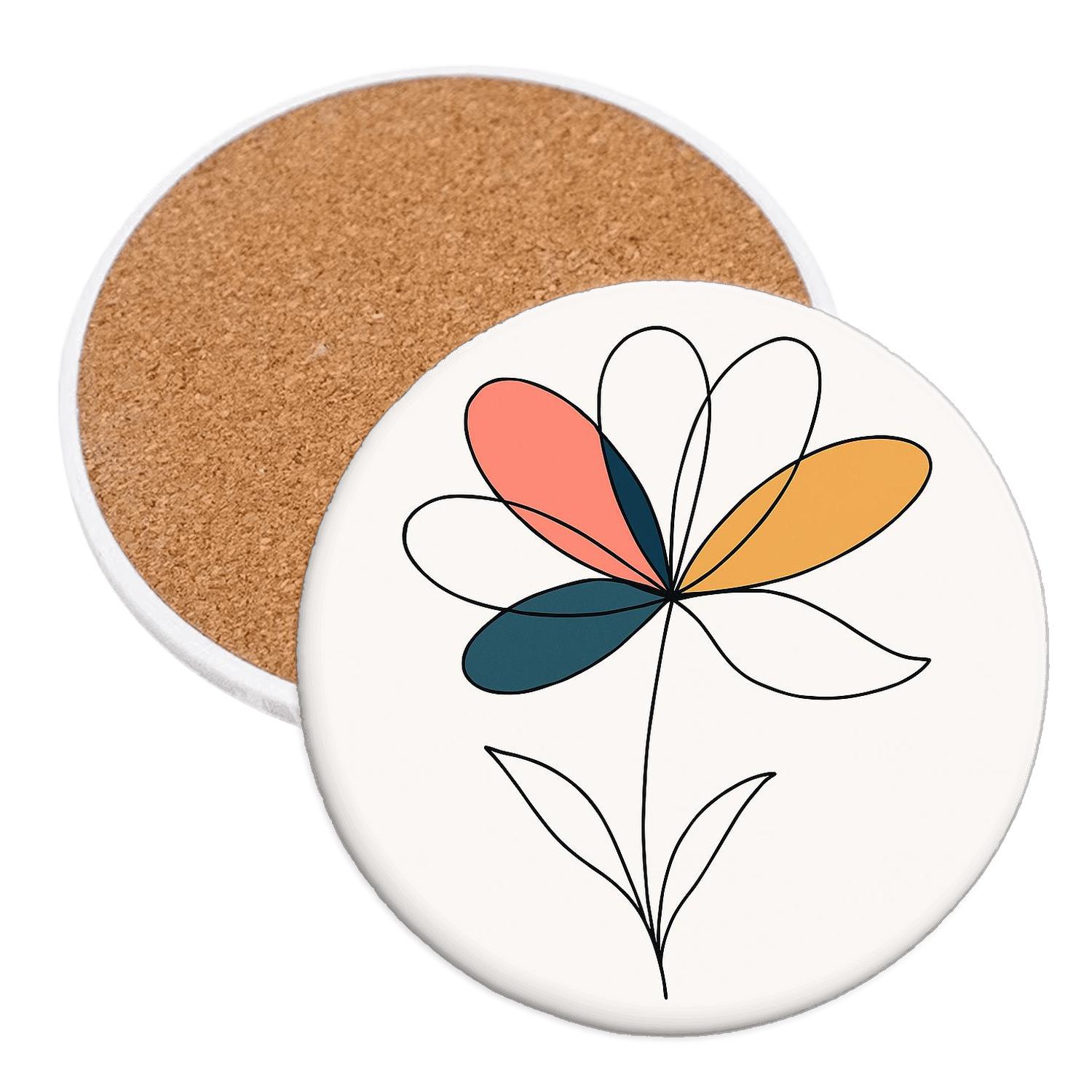 Solar Wind Petals wooden table coasters