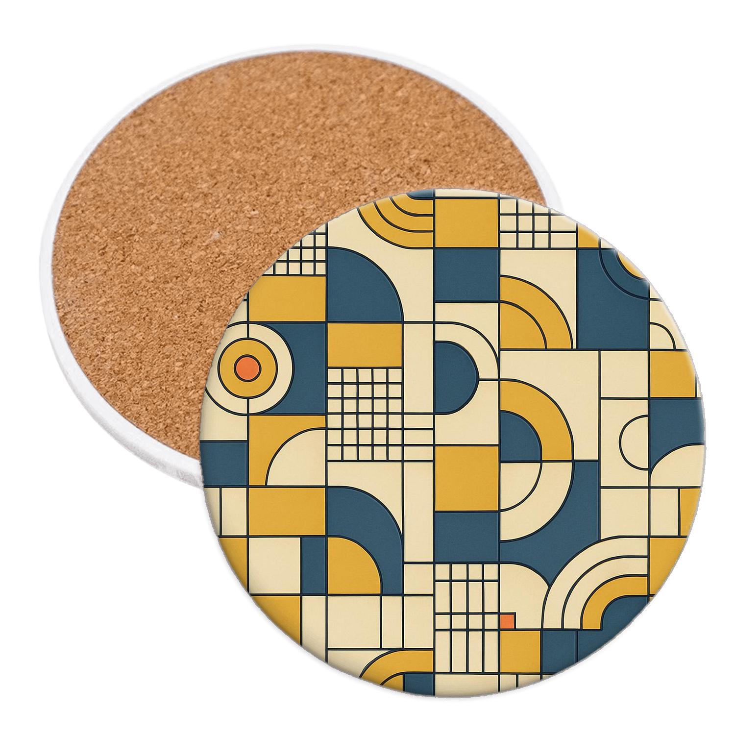 Bauhaus Weimar Cosmic Weave custom engraved coasters