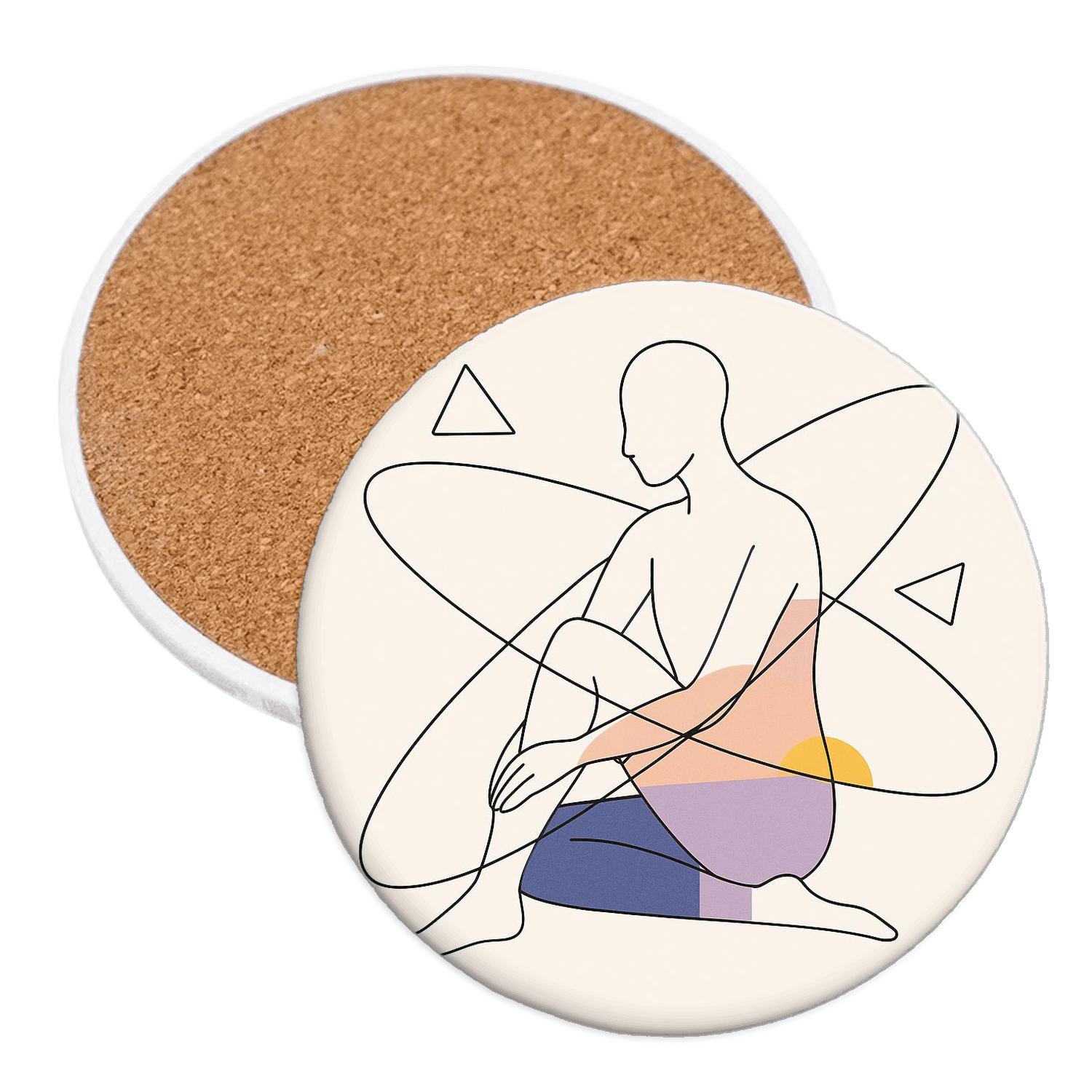 Orbiting Geometry Figure personalized drink coasters