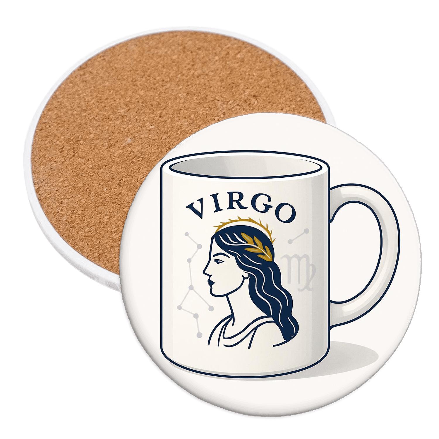 Virgo Renaissance Star Chart Mug Line Art elegant tabletop coasters