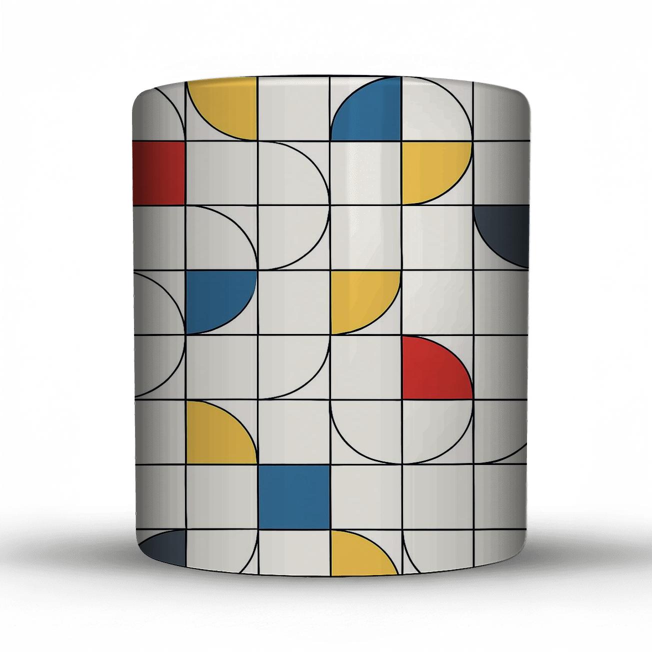 Bauhaus Constellation Grid Weave ceramic coffee mugs