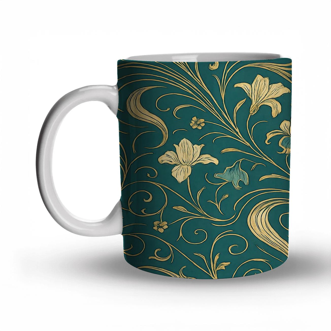 Art Nouveau Comet Garden Tapestry travel mugs with handles