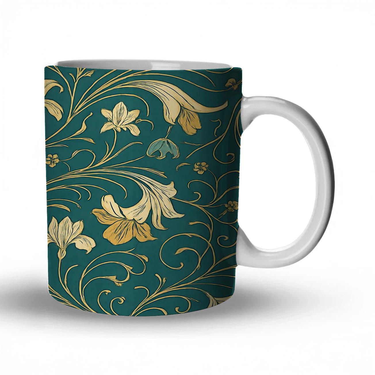 Art Nouveau Comet Garden Tapestry travel mugs with handles