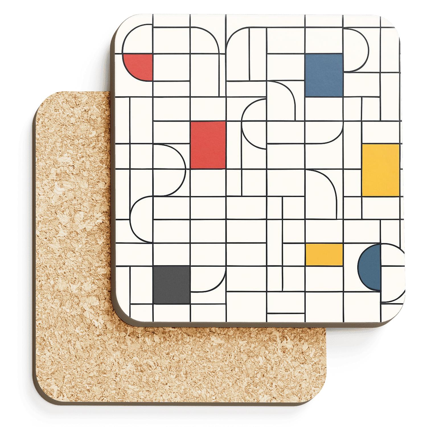Bauhaus Constellation Grid Weaving absorbent drink coasters