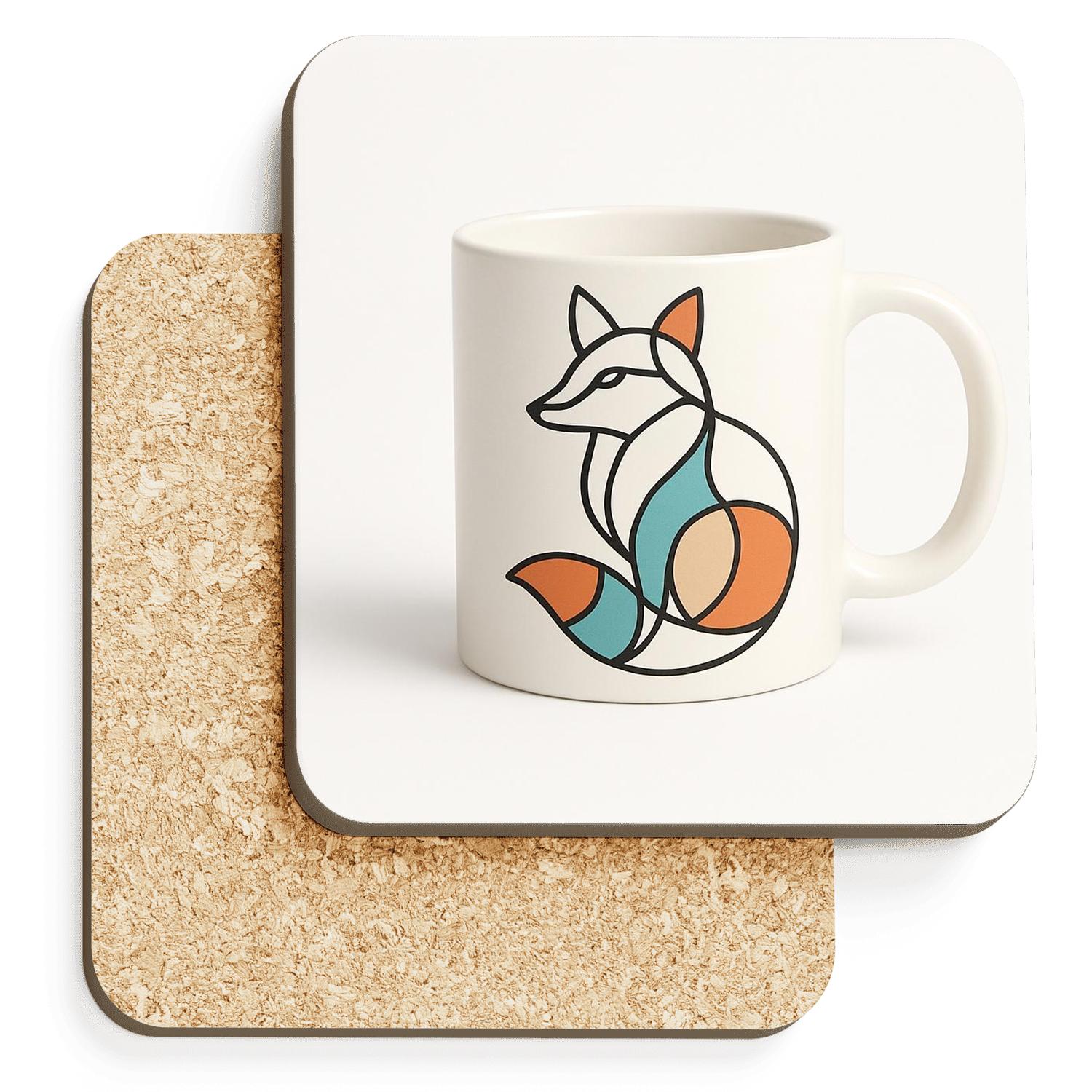 Nordic Fox Bauhaus Loop Pattern Mug absorbent drink coasters