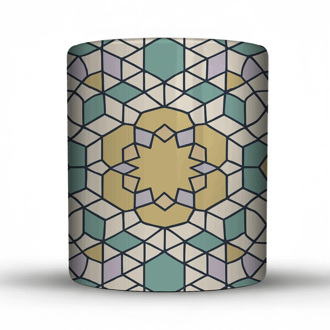 Islamic Girih Eclipse Rosette Lines custom printed mugs