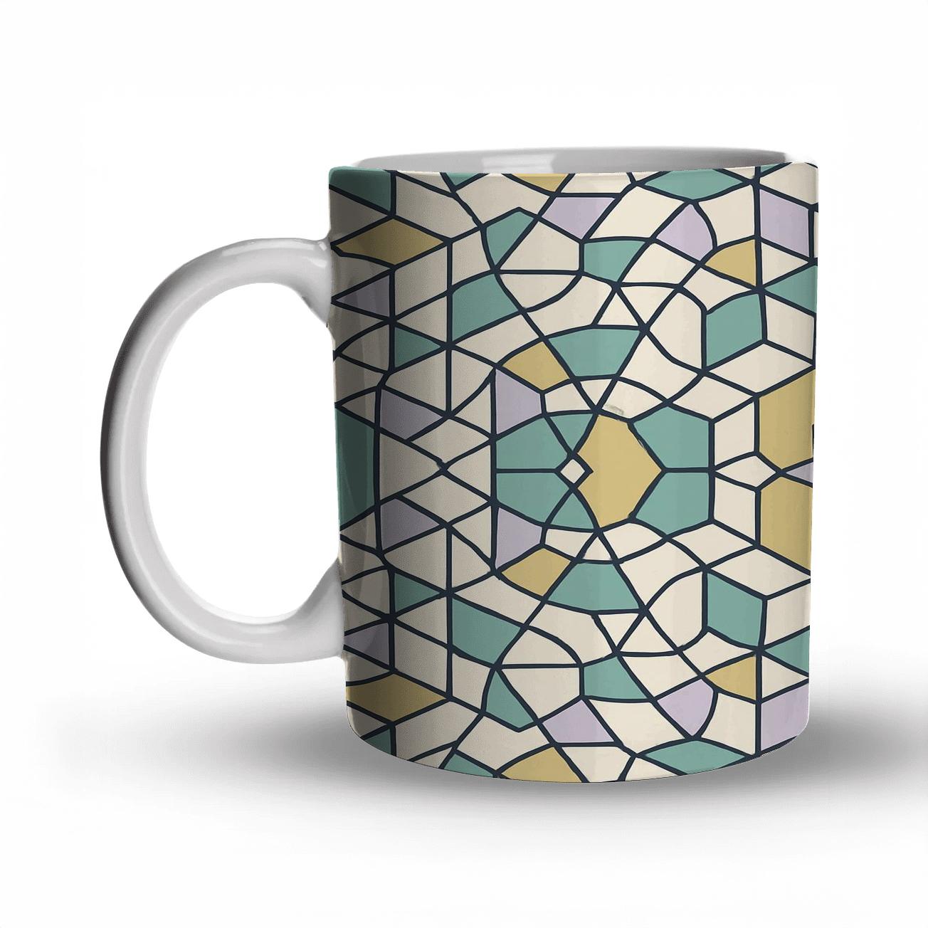 Islamic Girih Eclipse Rosette Lines custom printed mugs
