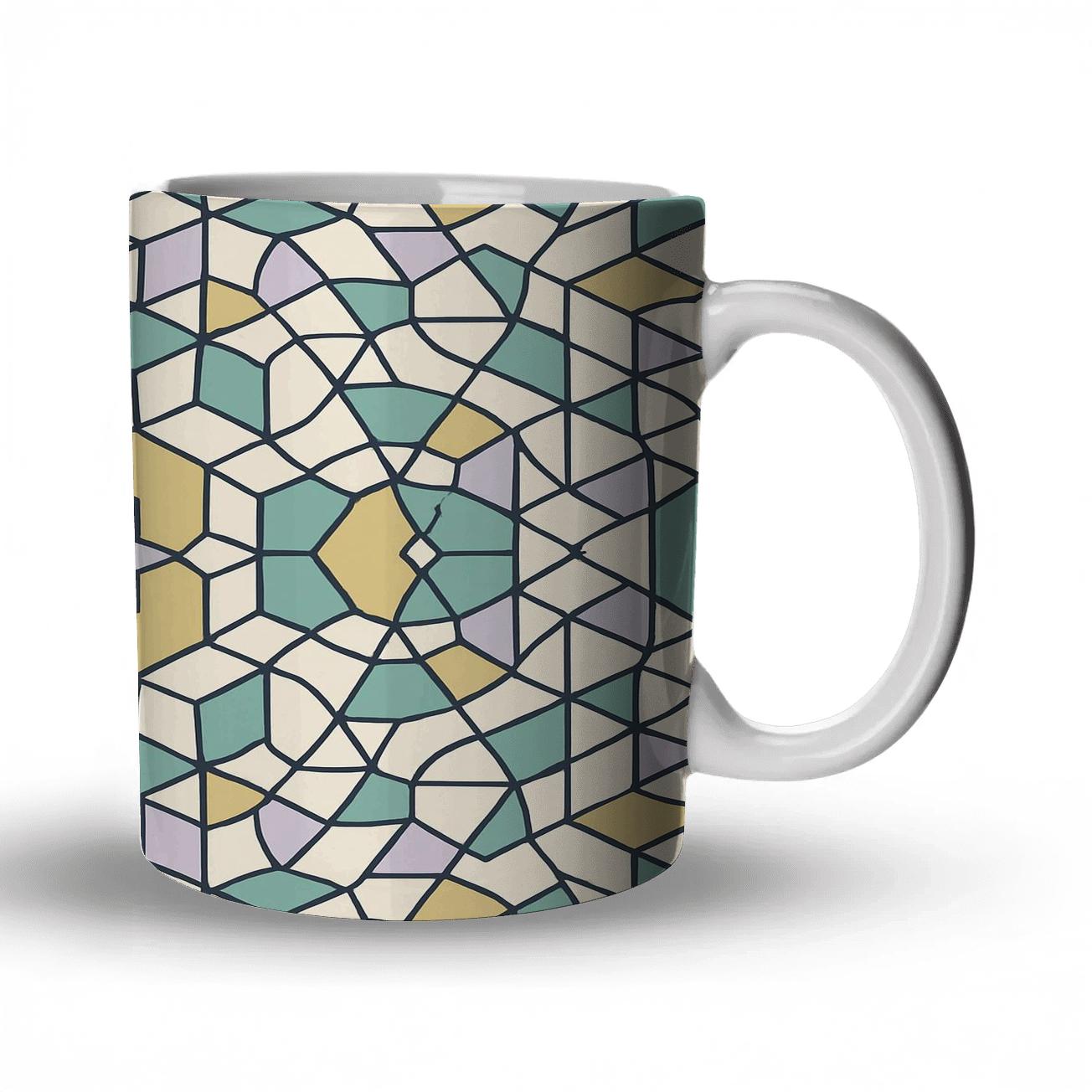 Islamic Girih Eclipse Rosette Lines custom printed mugs