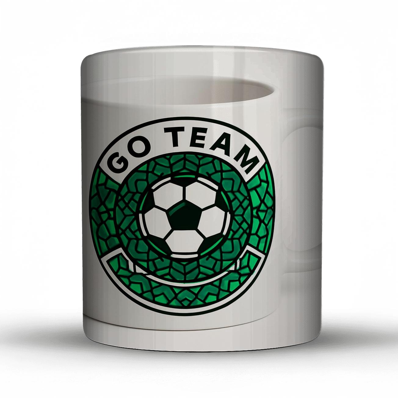 Go Team Soccer Pentagons And Chant Ring ceramic coffee mugs