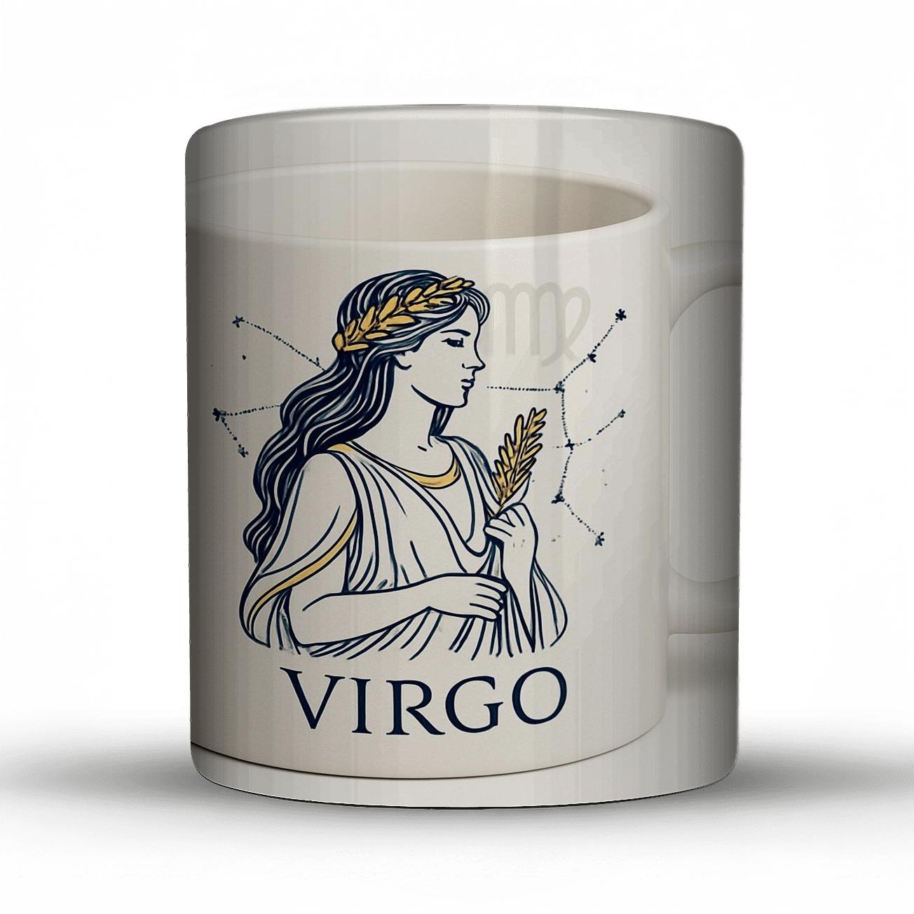 Virgo Maiden Art Nouveau Star Chart Mug Line Art decorative mug sets