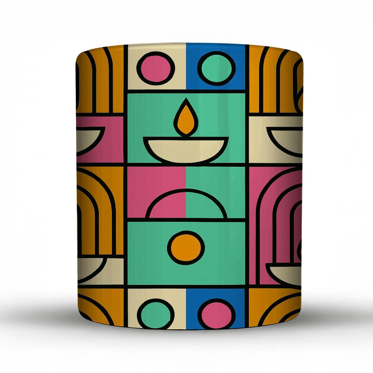 Ultramarine Bauhaus Diwali Radiance Lines personalized mugs