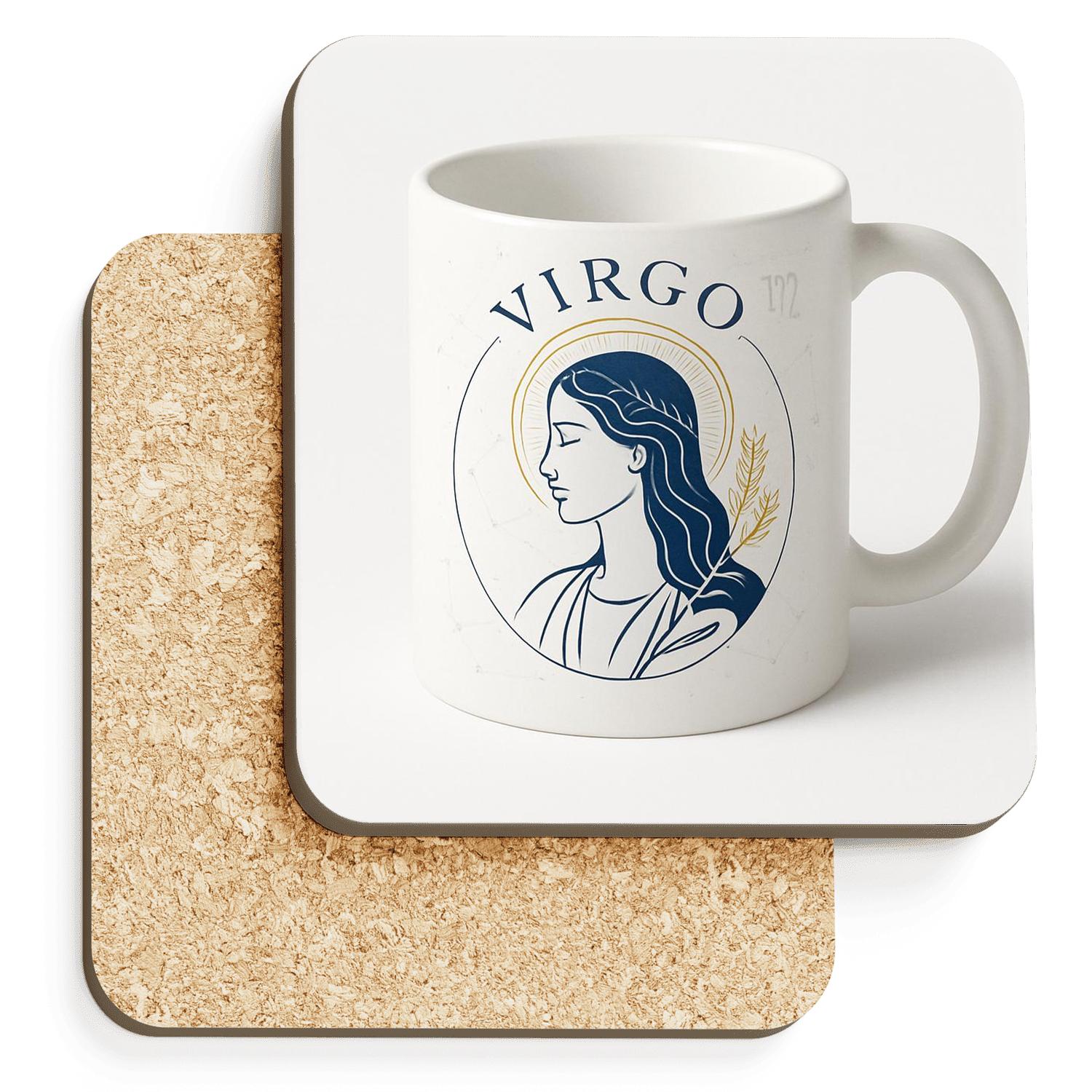 Virgo Renaissance Star Chart Minimalism custom engraved coasters
