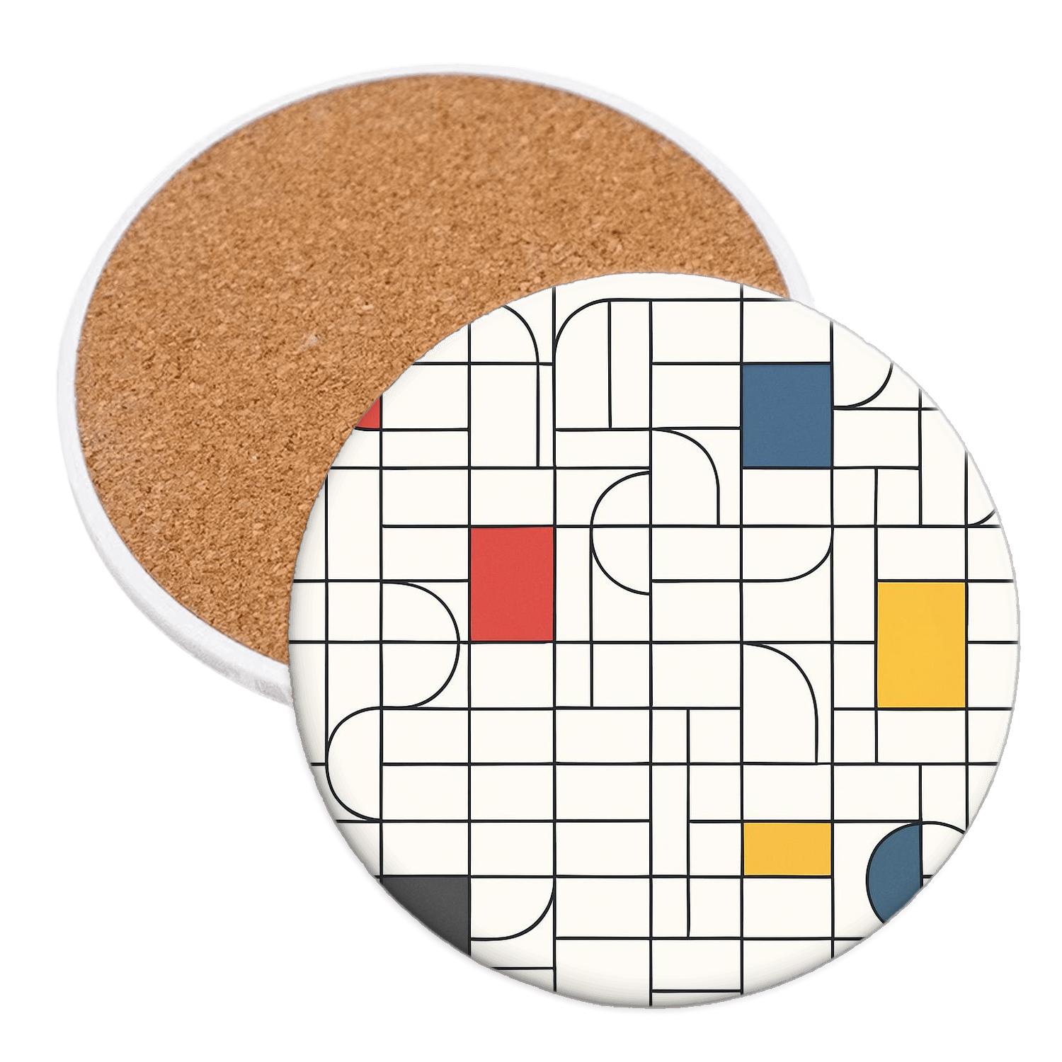 Bauhaus Constellation Grid Weaving custom engraved coasters