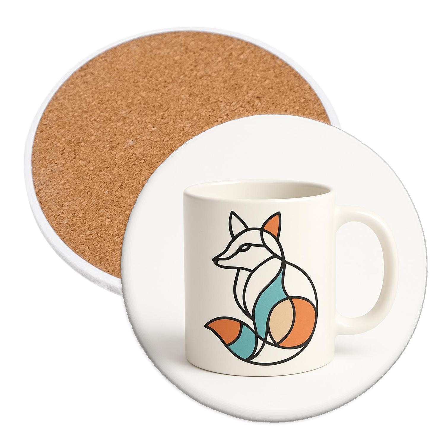 Nordic Fox Bauhaus Loop Pattern Mug stone coaster collections