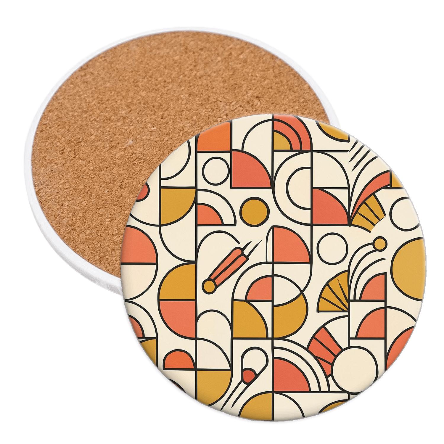 Bauhaus Deco Comet Lattice personalized drink coasters