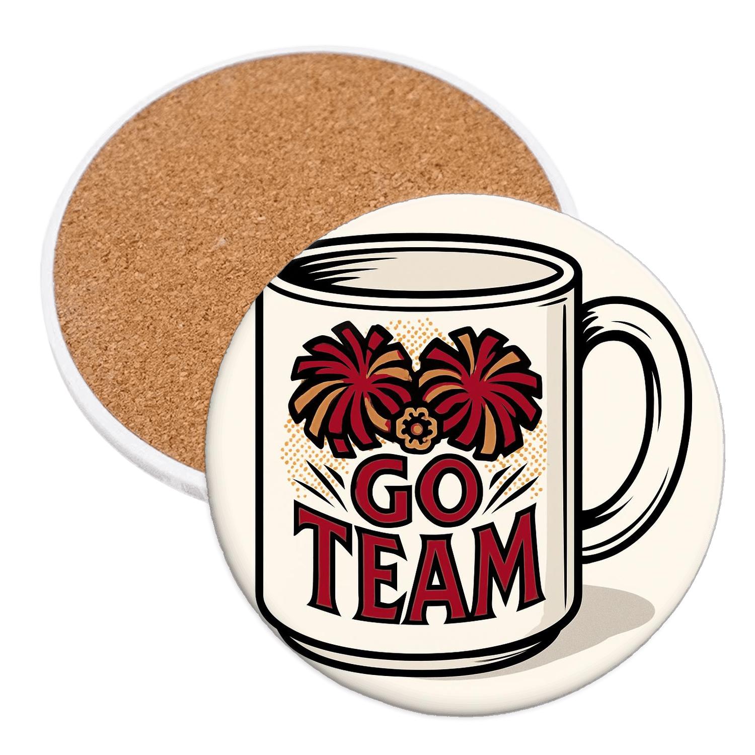 Cheer Squad Victory Pom Line Art Mug personalized drink coasters